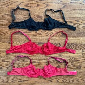 3 Victoria's Secret Bras 32B $135 - Wicked Dream Angels PushUp